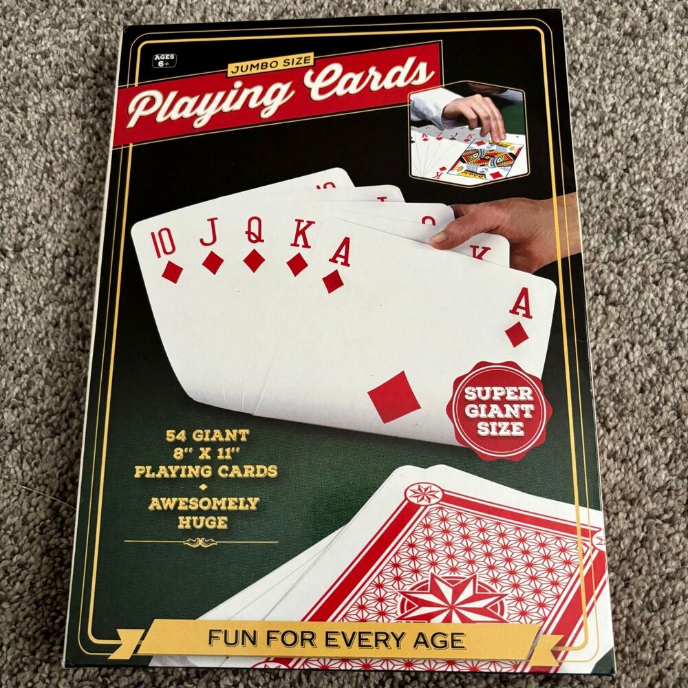 Jumbo Giant Playing Cards 54 Card Deck 8" x 11" Oversized Novelty Game